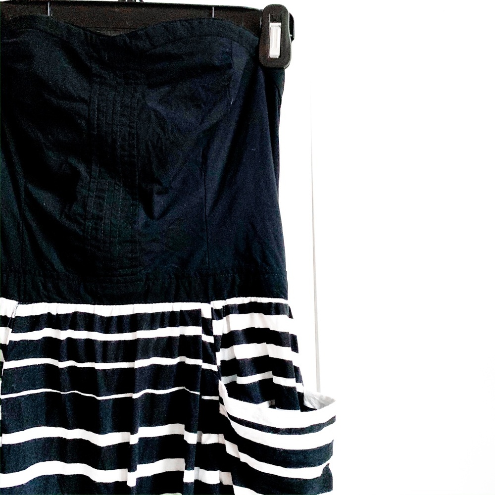 strapless dress w/pockets + striped skirt - Picture 3 of 6